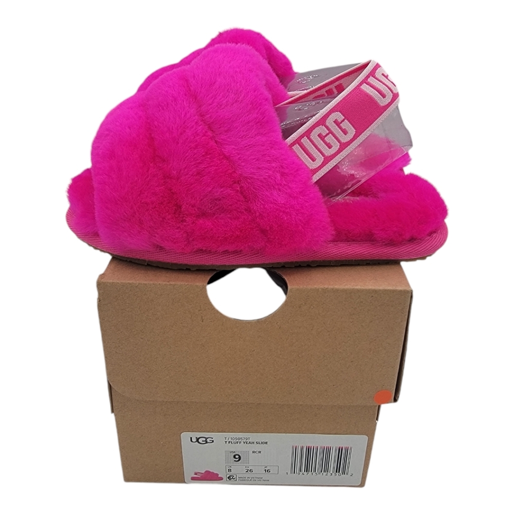 Ugg Girl's Fluff Yeah Shearling Slides, Sz 9